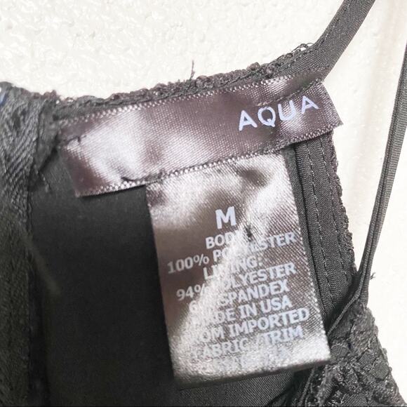 Aqua Sleeveless Black Lace Romper Size Medium - Picture 7 of 9